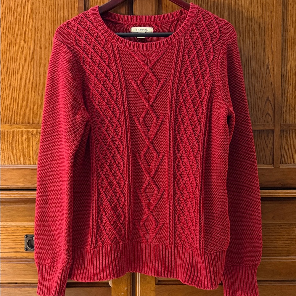 VTG G.H. Bass & Co. Heritage Cable Knit Aran Fisherman Sweater Crewneck Cozy